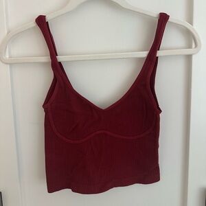 Free people - Burgundy Ribbed Cropped Tank